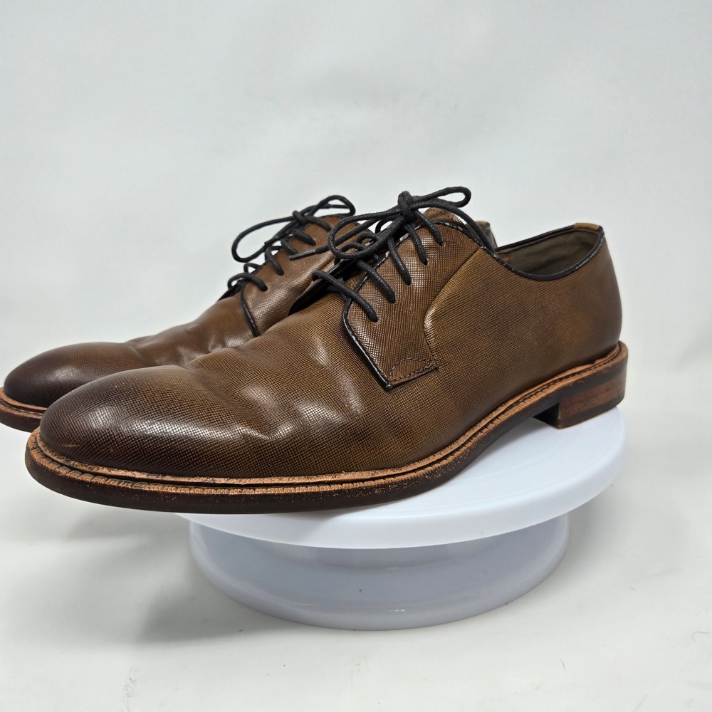 Gordon Rush Hester Mens Brown Textured Leather Derby Dress Shoes 300124 SZ 10.5